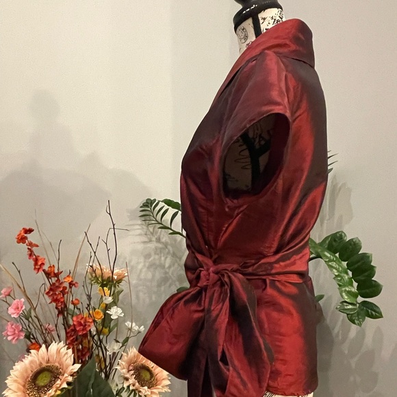 Dark Red Japanese Inspired Blouse - Picture 7 of 9